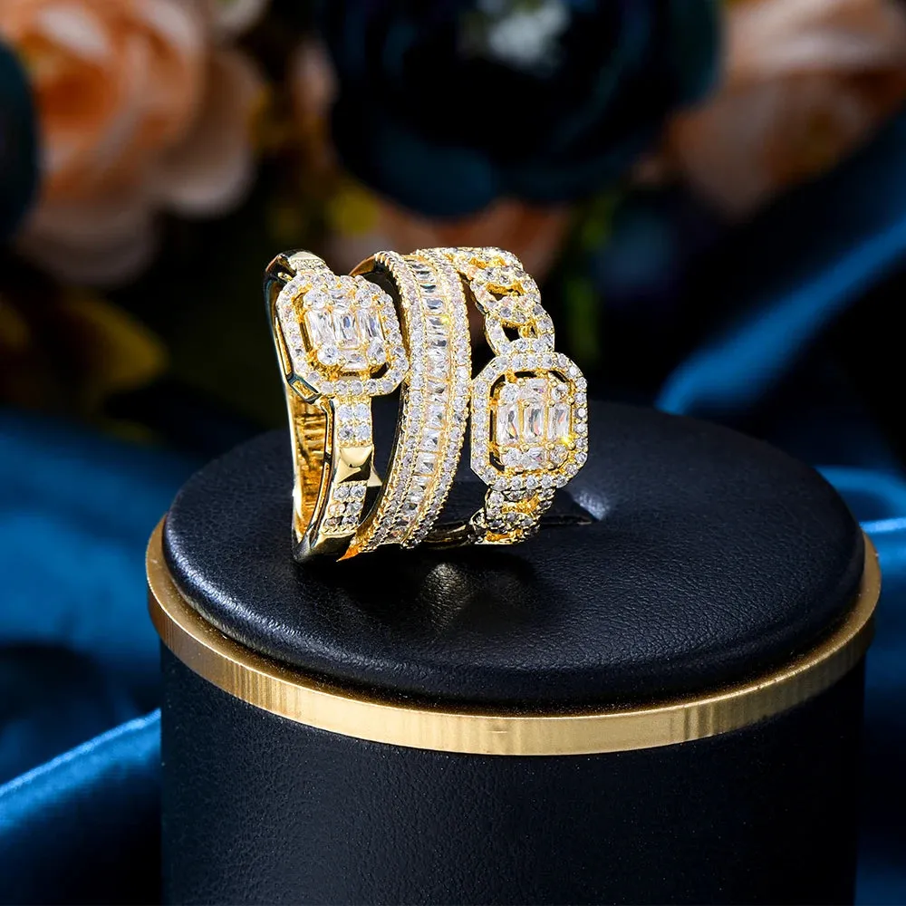 New Monaco Design Luxury Crossover Stackable Rings For Women