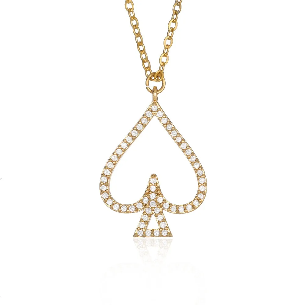 New Necklace For Women Heart Shape Colorful Zircon Pendant