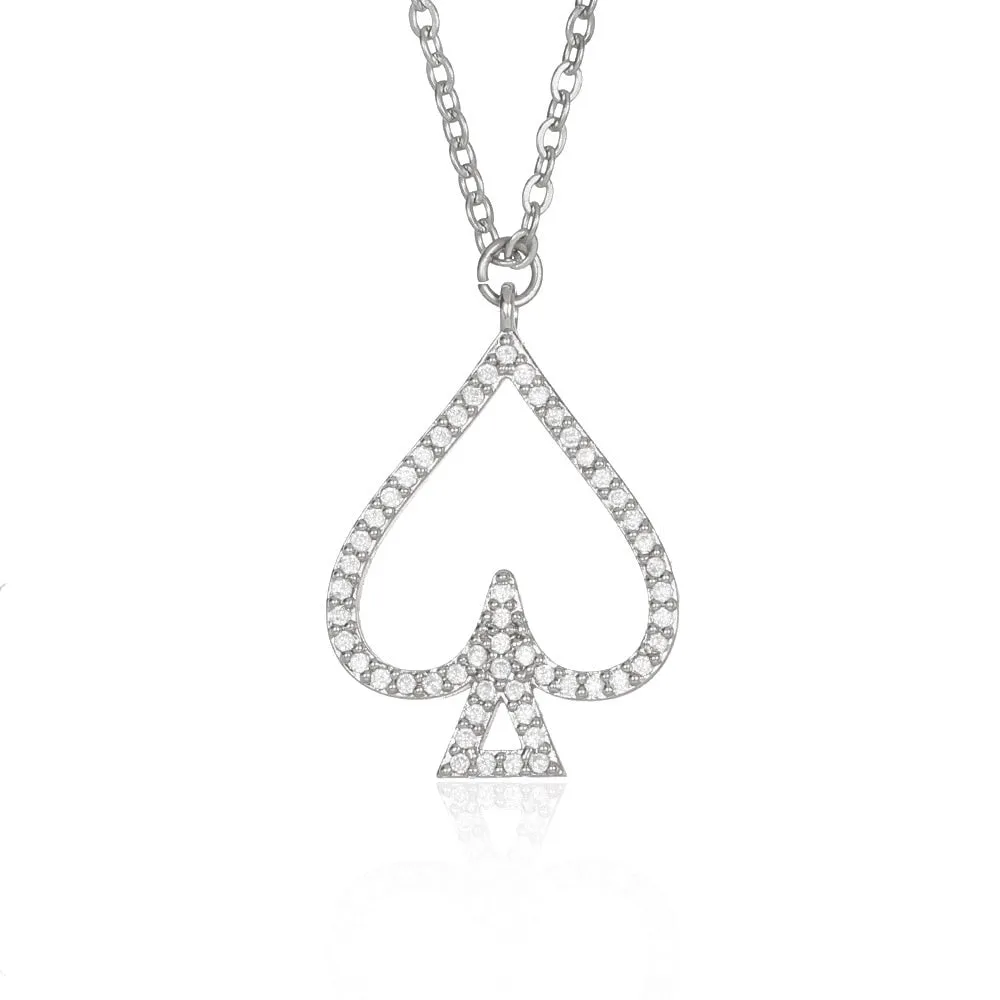 New Necklace For Women Heart Shape Colorful Zircon Pendant