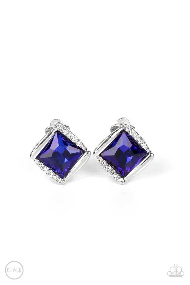 Paparazzi Earring ~ Sparkle Squared - Blue