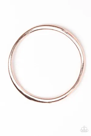 PAPARAZZI JEWELRY Paparazzi Awesomely Asymmetrical - Rose Gold Bangle Bracelet