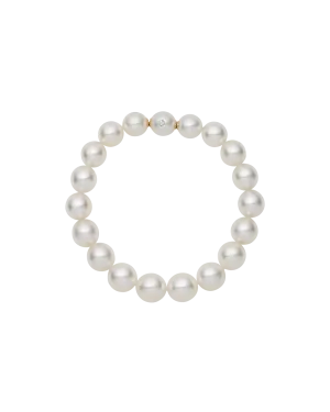 Paspaley Semi-Round Pearl Strand Bracelet | 10-11mm Semi-Round Pearls and Paspaley Signature Diamond