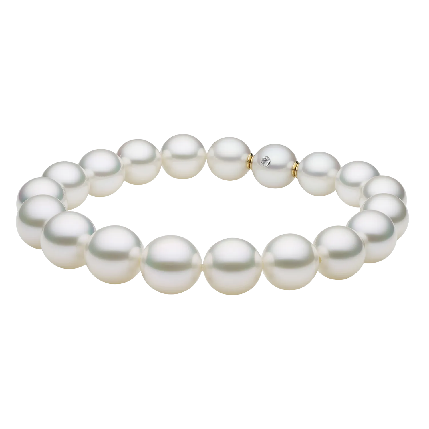 Paspaley Semi-Round Pearl Strand Bracelet | 10-11mm Semi-Round Pearls and Paspaley Signature Diamond