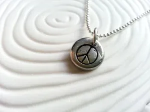 Peace Sign Necklace | Pebble Jewelry