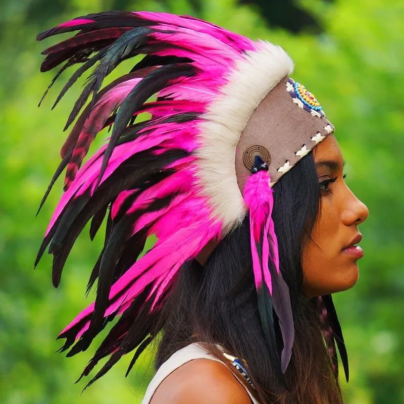 Pink Feather Headdress