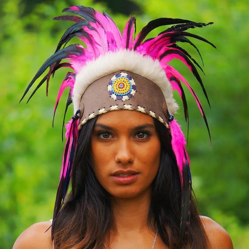 Pink Feather Headdress