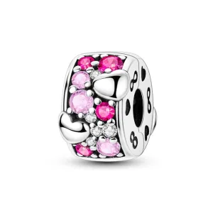 Pink Gem Hearts & Sparkle Bead Charm