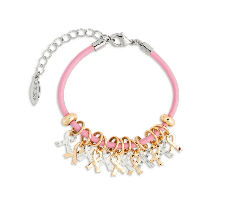 Pink Ribbon Charm Bracelet