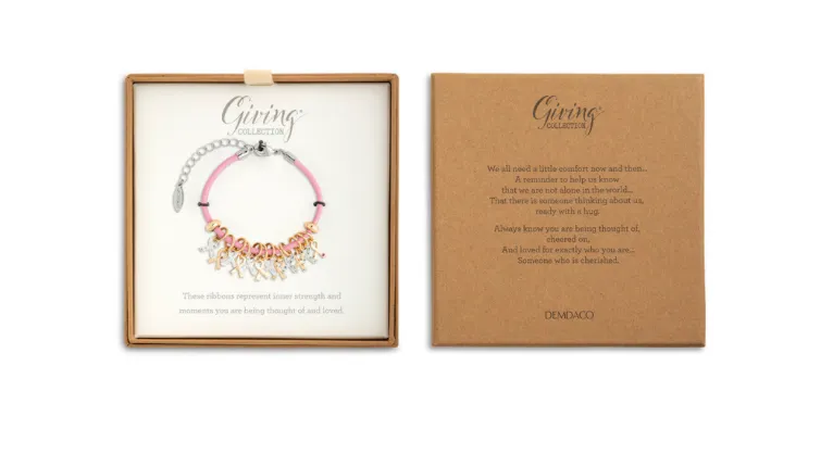 Pink Ribbon Charm Bracelet