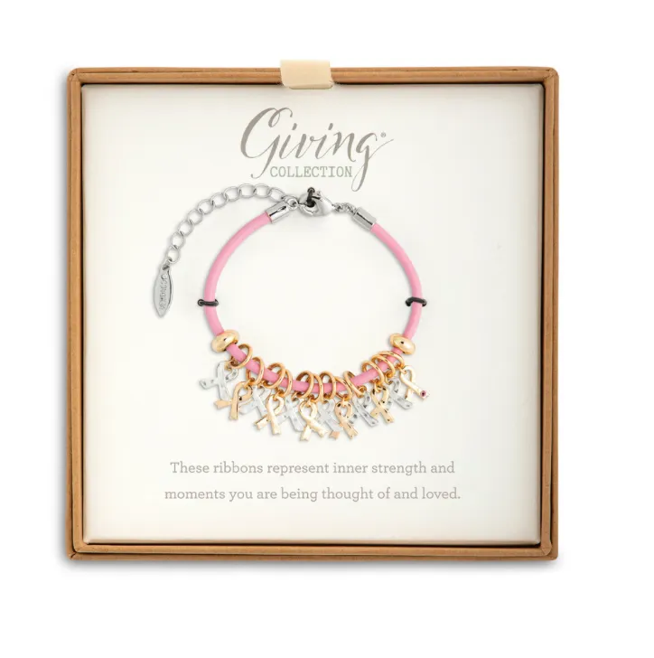 Pink Ribbon Charm Bracelet