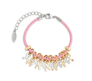 Pink Ribbon Charm Bracelet