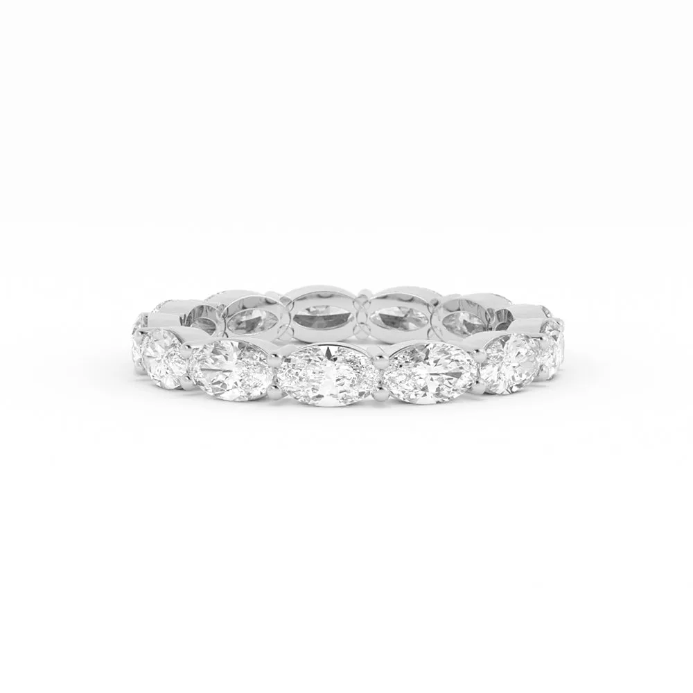 Platinum Natural Diamond Oval Eternity 2.67mm Wedding Band