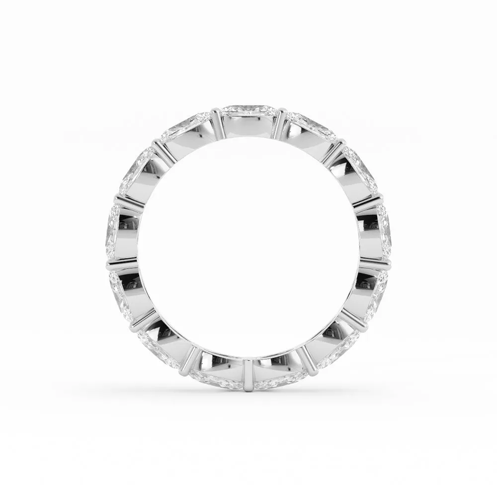 Platinum Natural Diamond Oval Eternity 2.67mm Wedding Band