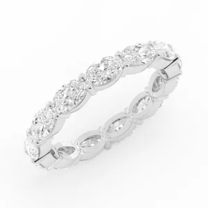Platinum Natural Diamond Oval Eternity 2.67mm Wedding Band