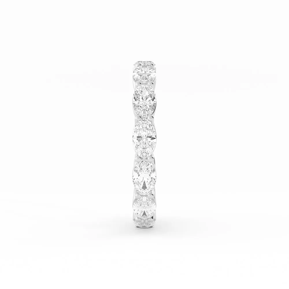 Platinum Natural Diamond Oval Eternity 2.67mm Wedding Band
