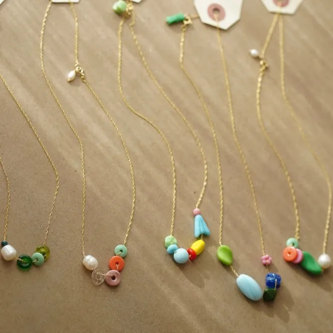 Protextor Parrish Pearl and Vintage Glass Bead Necklace