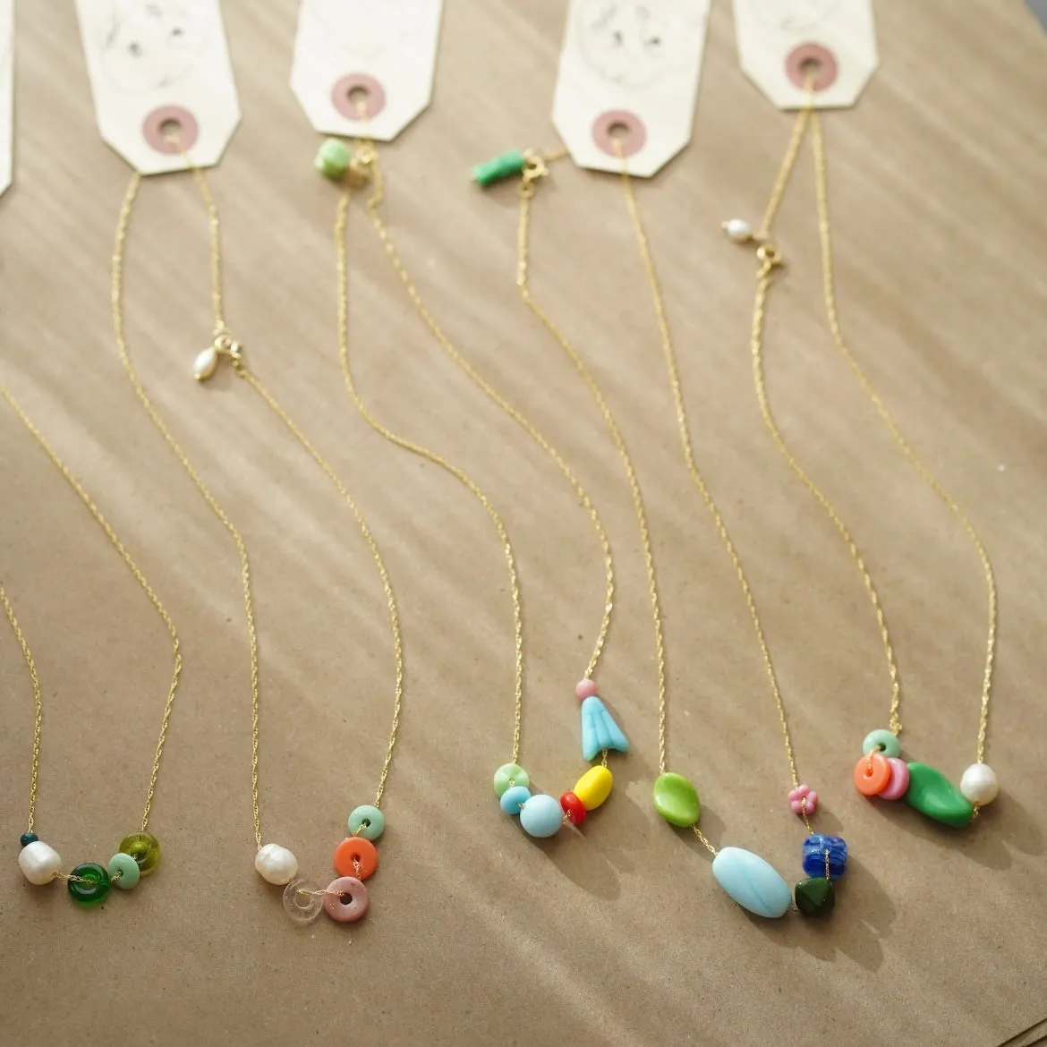 Protextor Parrish Pearl and Vintage Glass Bead Necklace