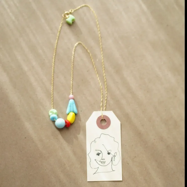 Protextor Parrish Pearl and Vintage Glass Bead Necklace