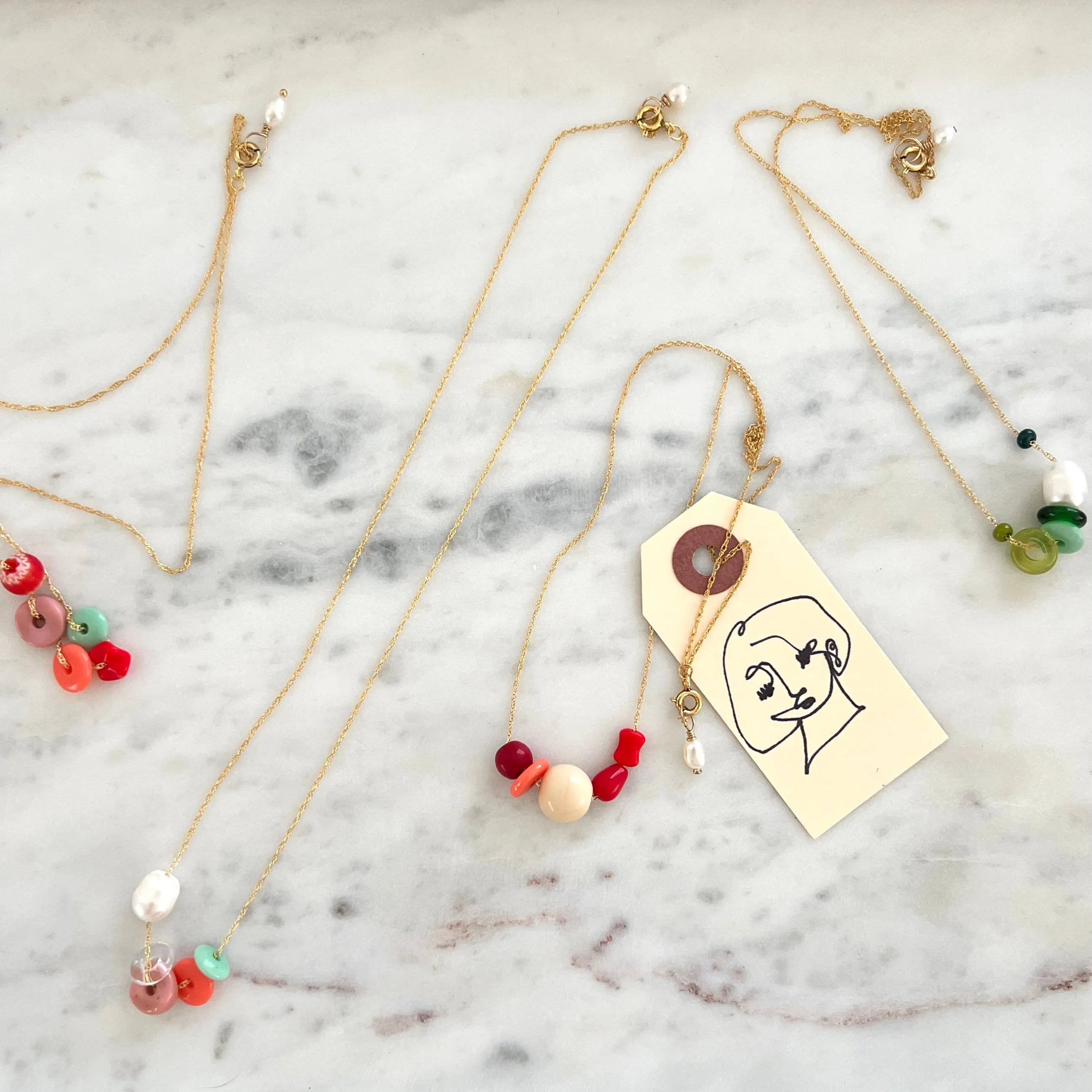 Protextor Parrish Pearl and Vintage Glass Bead Necklace