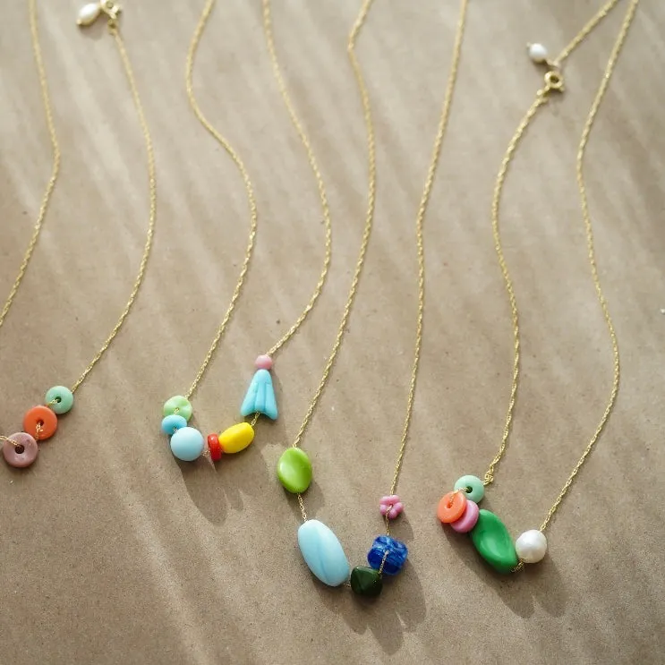 Protextor Parrish Pearl and Vintage Glass Bead Necklace