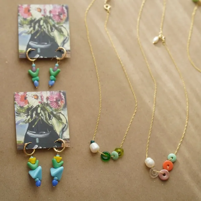 Protextor Parrish Pearl and Vintage Glass Bead Necklace