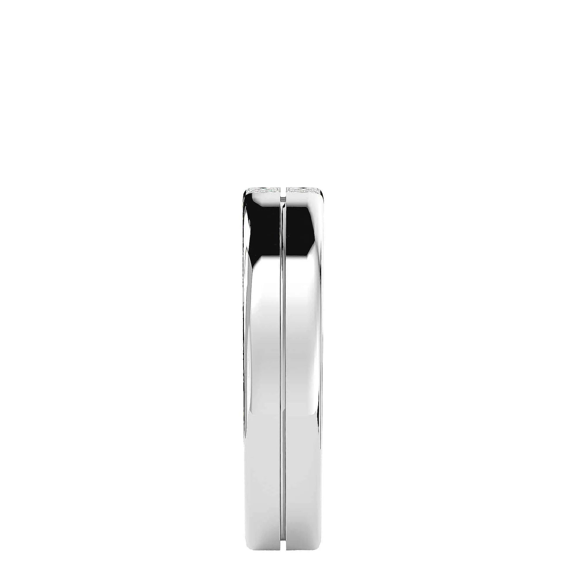 Rail Flat Round Edge Men's Diamond Wedding Ring