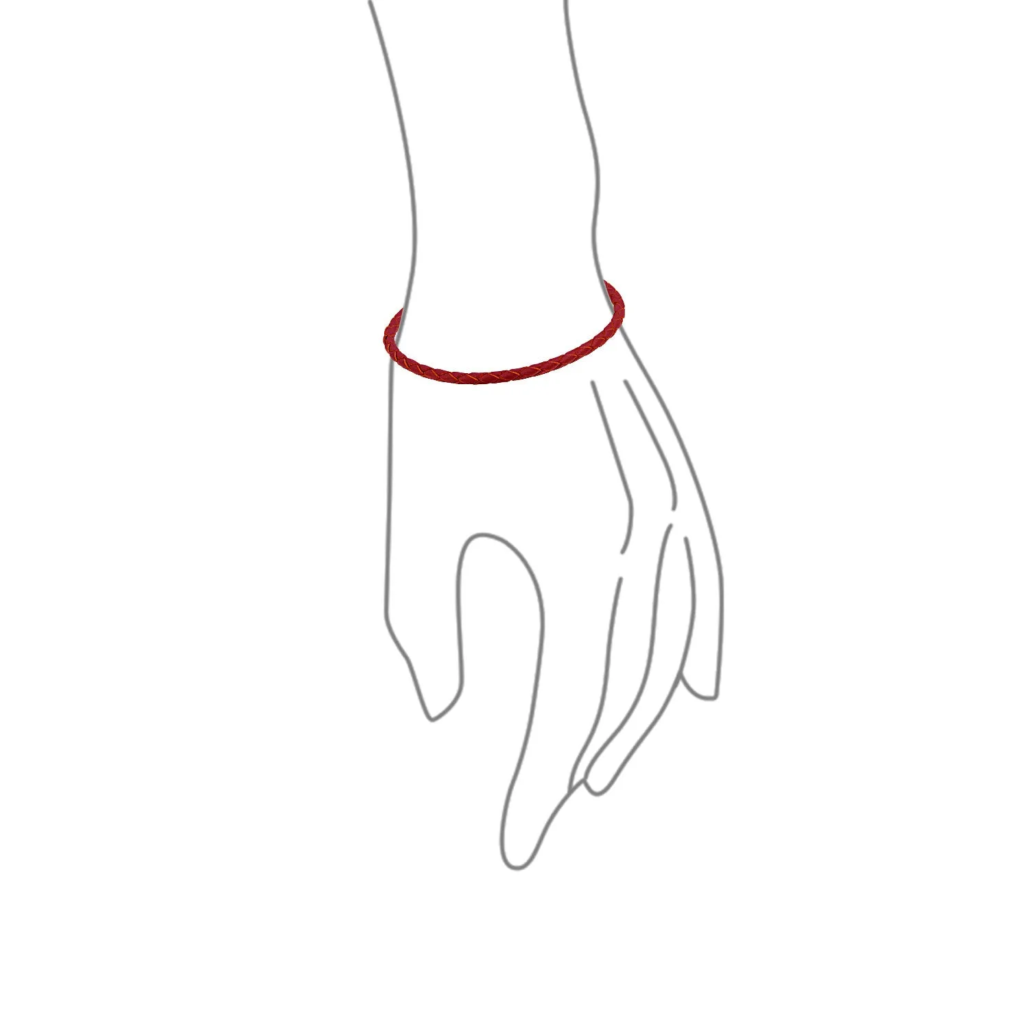 Red Weave Braided Leather Strand Bracelet with Sterling Silver Barrel Clasp