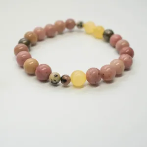 Rhodonite, Pyrite   Yellow Jade | Children’s Bracelet