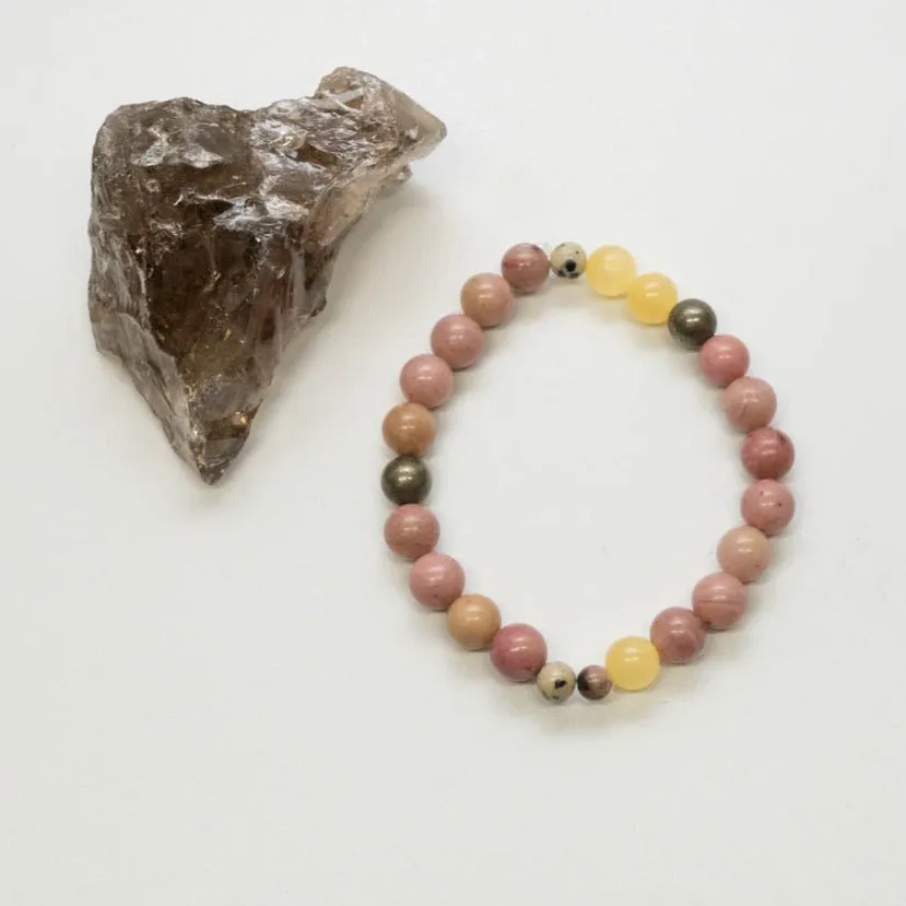 Rhodonite, Pyrite   Yellow Jade | Children’s Bracelet