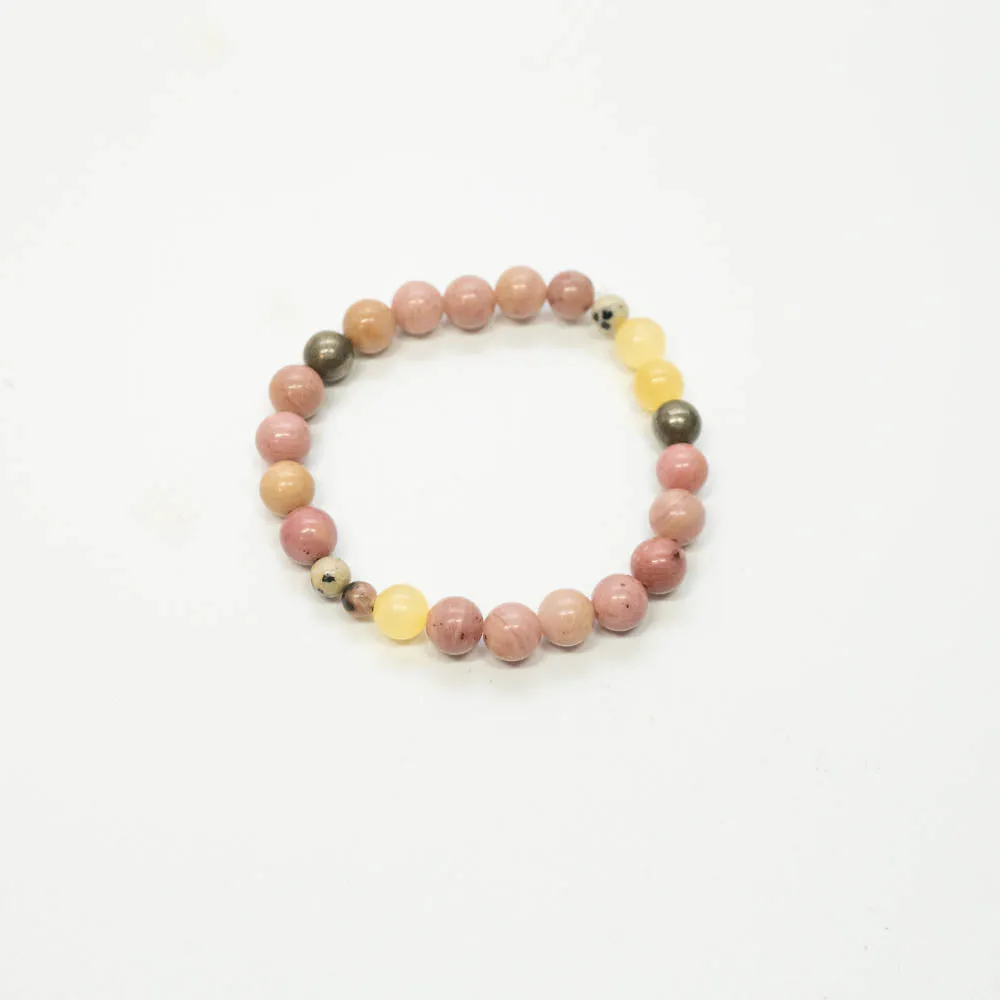 Rhodonite, Pyrite   Yellow Jade | Children’s Bracelet