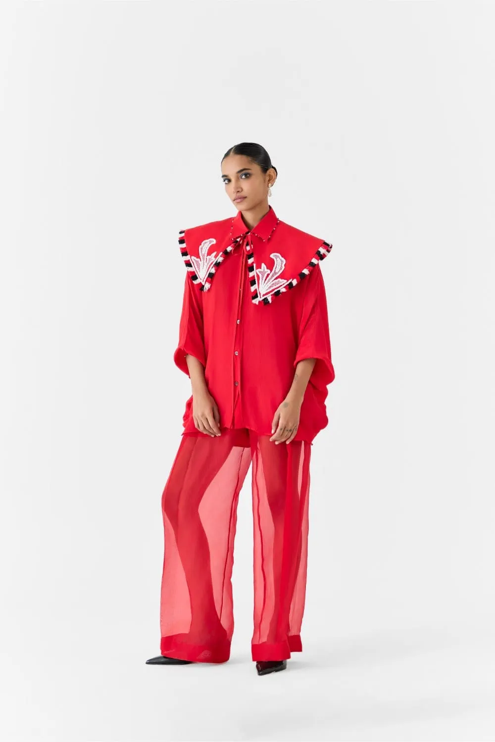 RUBY BATWING SHIRT WITH COLLAR