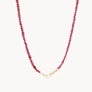 Ruby Beaded Mood Necklace (10K Gold)