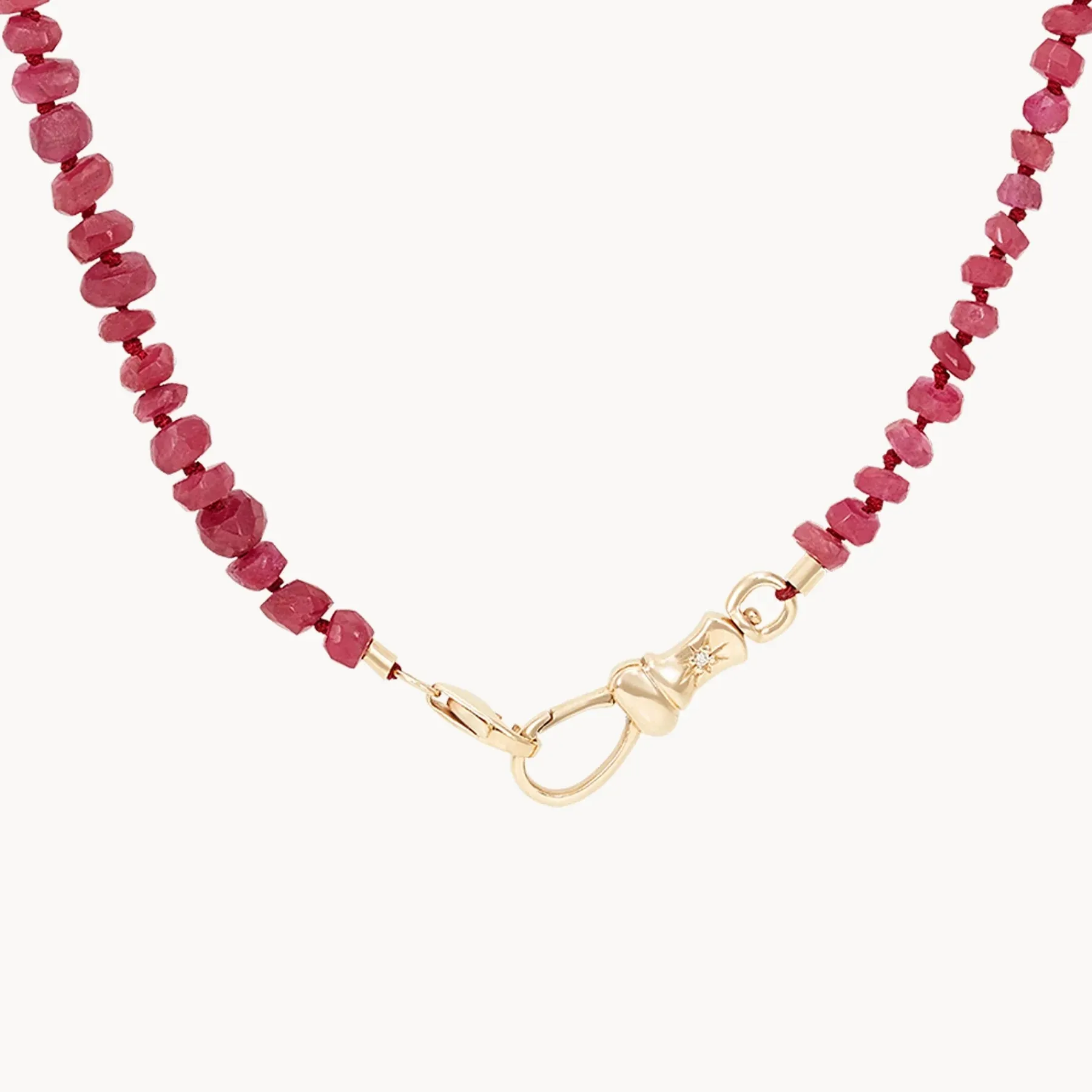 Ruby Beaded Mood Necklace (10K Gold)