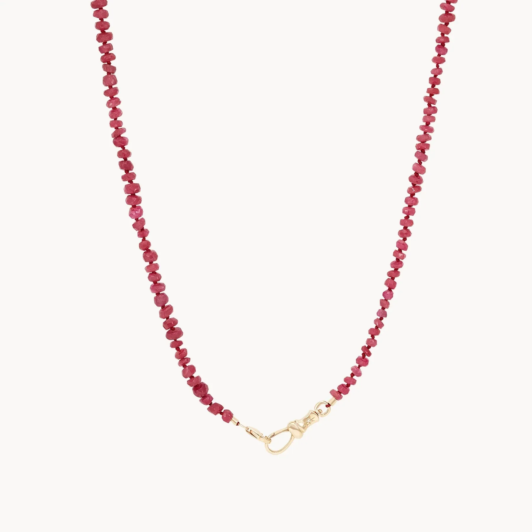 Ruby Beaded Mood Necklace (10K Gold)