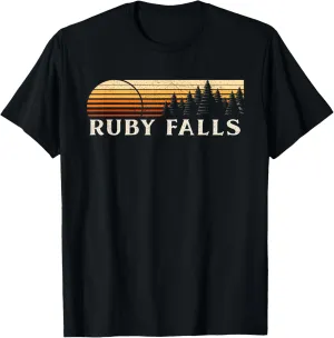 Ruby Falls, TN Vintage Evergreen Sunset Eighties Retro T-Shirt
