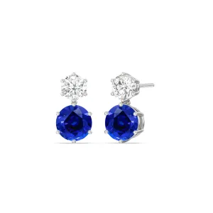 Sapphire and Diamond Duo Stud Earrings