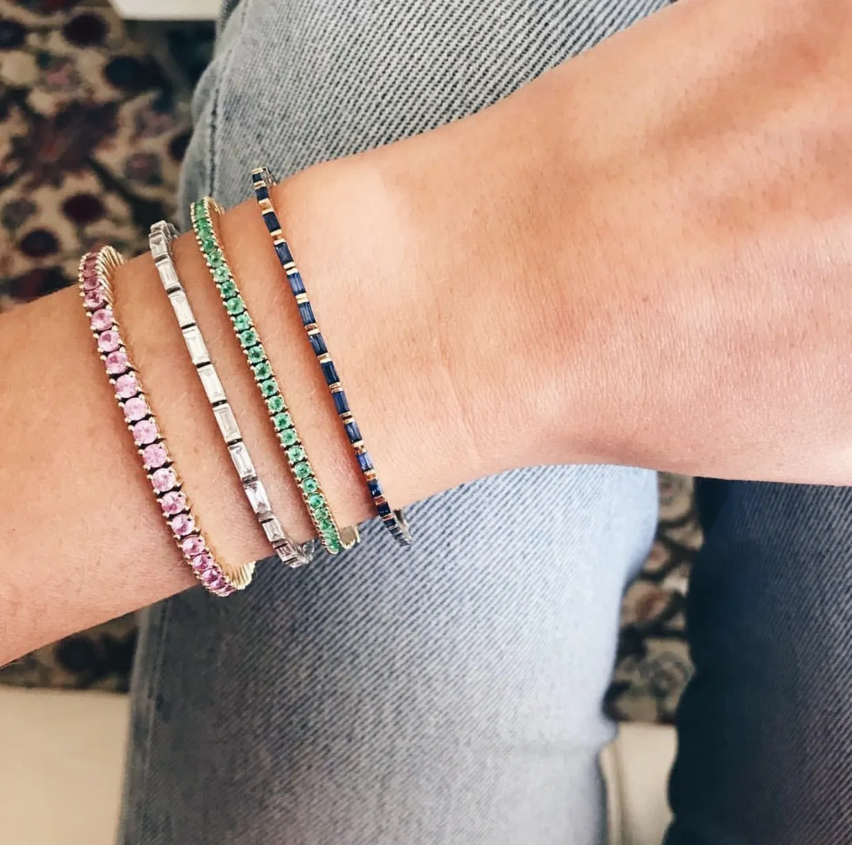 Sapphire Baguette Tennis Bracelets