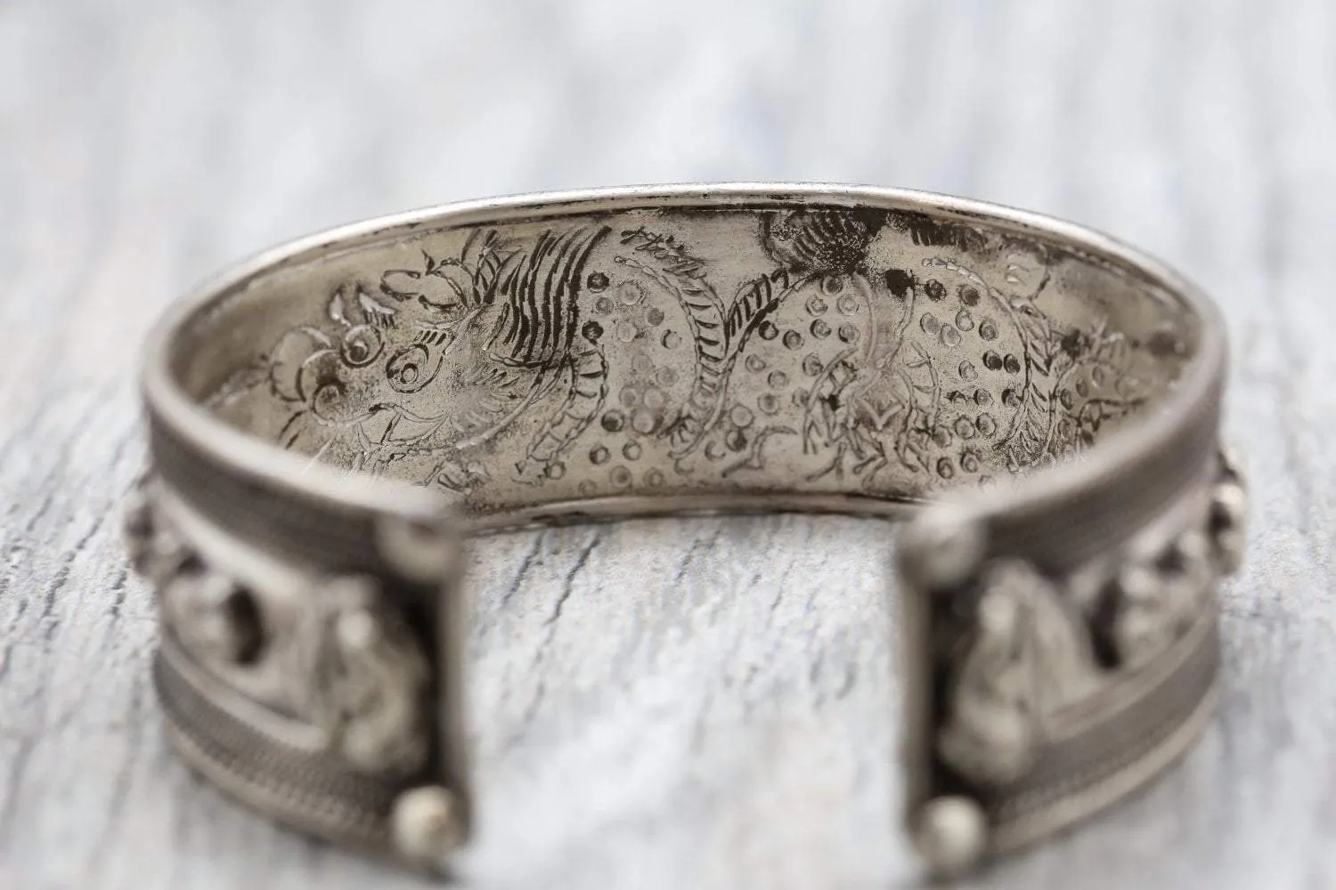Silver Mantra Bracelet with Unique Script