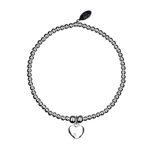Skinny Love - Heart Silver Stacking Bracelet