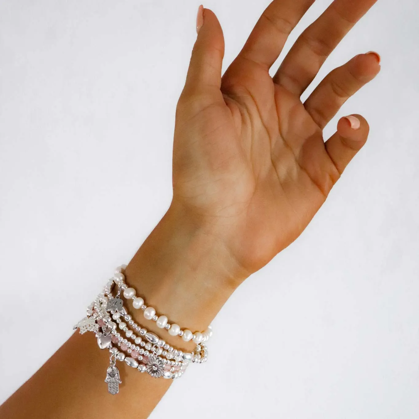 Skinny Love - Heart Silver Stacking Bracelet