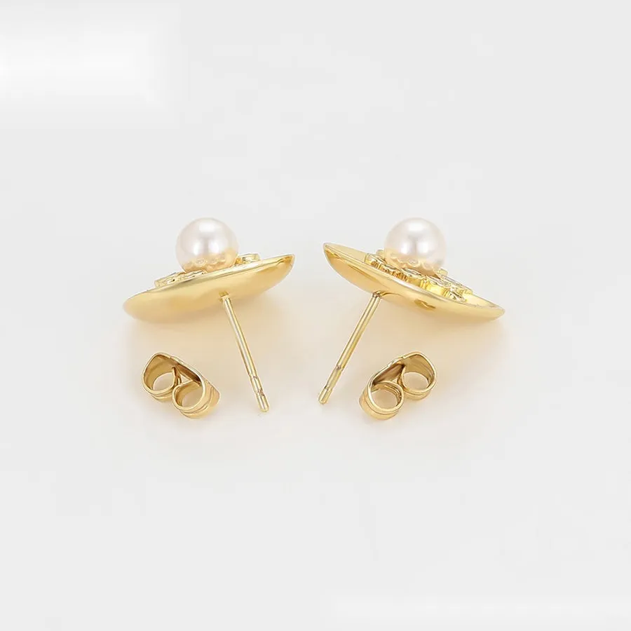 Square Pearl Cluster Earrings