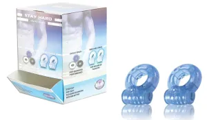 Stay Hard Penis Vibrator Ring Blue 32 Pieces Disp