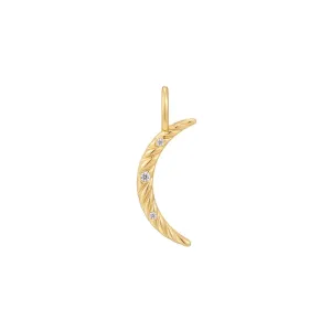 Sterling Silver & 14K Yellow Gold Plated Cubic Zirconia Crescent Moon Charm by Ania Haie
