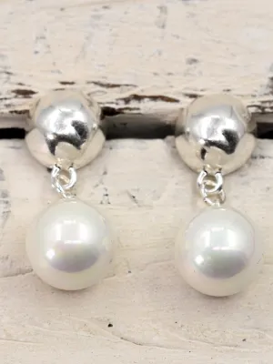 Stud Pearl Drop Earrings