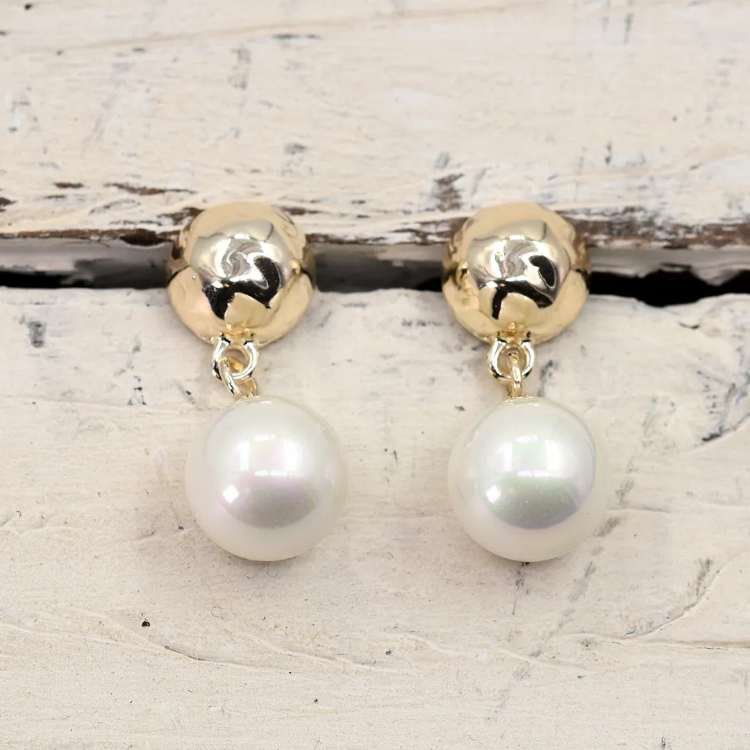 Stud Pearl Drop Earrings