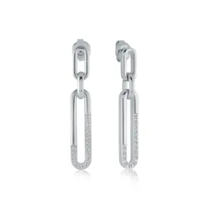 Studded Oval Dangle Earrings | Italgem Steel