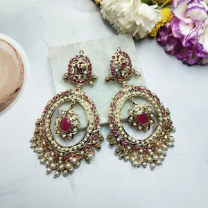 Suhana Fuchsia Jadau Chandbali Earring