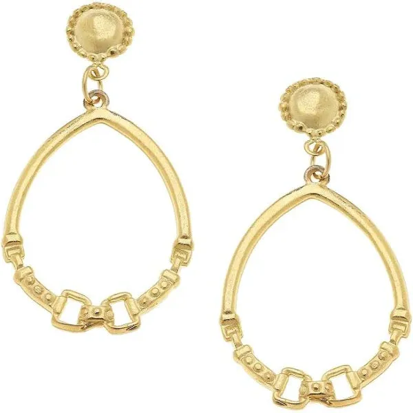 Susan Shaw Cab & Horse Bit Hoop Earrings