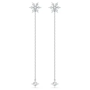 Swarovski Crystal Magic Chain Pierced Earrings, White, Rhodium Plated -5566677