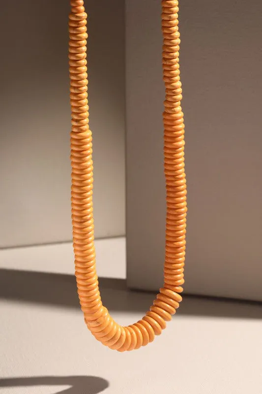 The Colorful Stone Disk Bead Necklace
